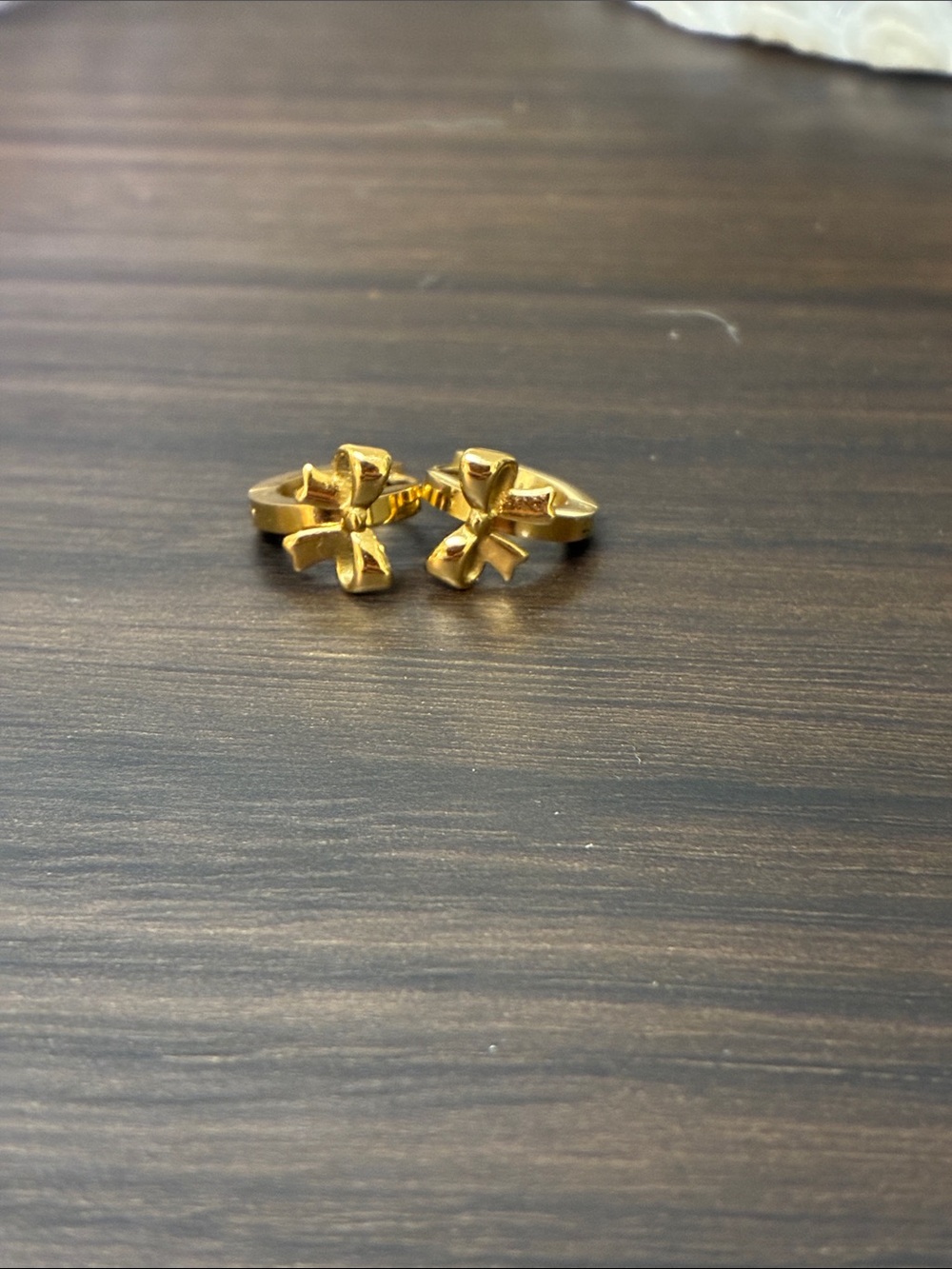 Gold Bow Hoop Earrings - Women Jewelry